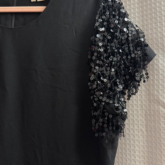 Kate Spade Black Sequin Sleeve Dress - Picture 4 of 5
